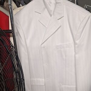 Classic White Pinstripe Men's Suit
